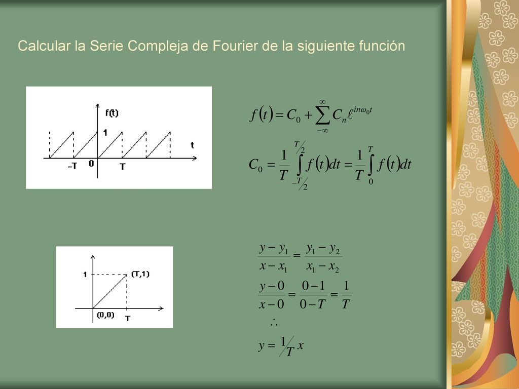 Calcular la Serie Compleja de Fourier de la siguiente función