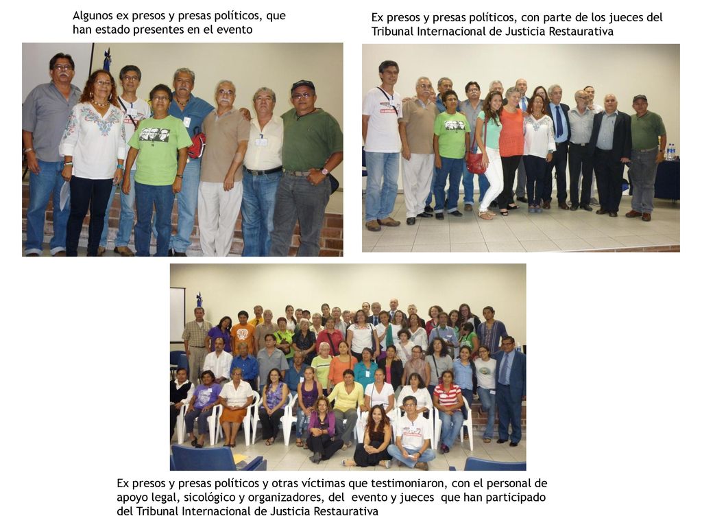 Algunos ex presos y presas políticos, que han estado presentes en el evento