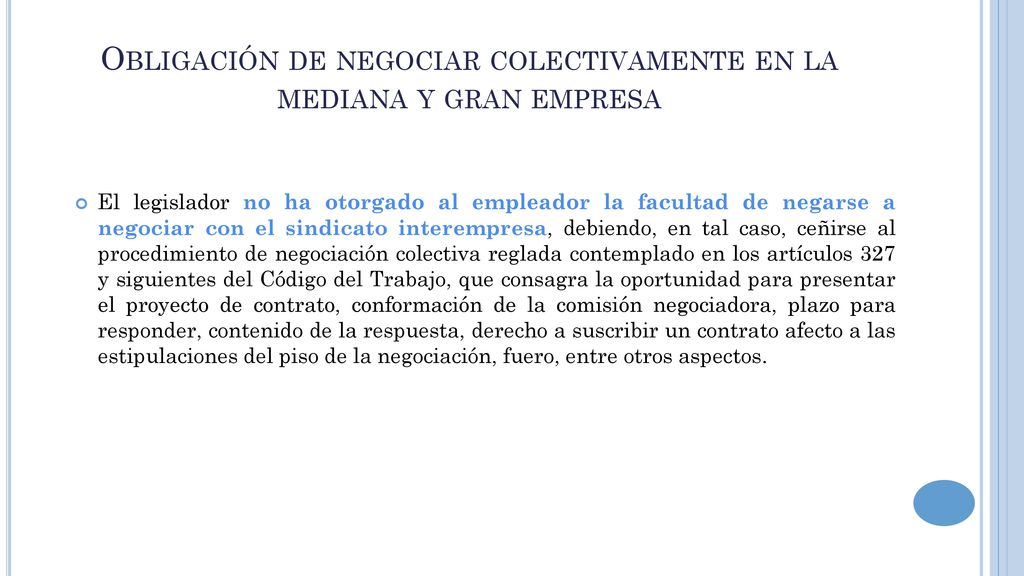 Obligación de negociar colectivamente en la mediana y gran empresa