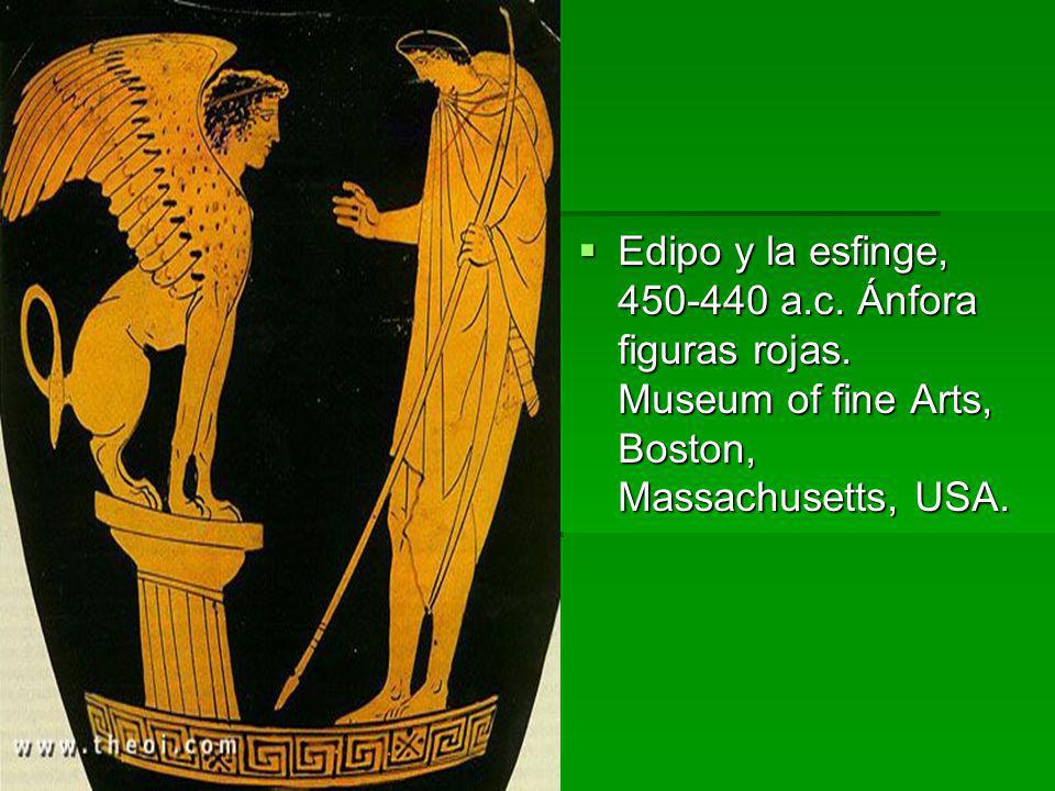 Edipo y la esfinge, a. c. Ánfora figuras rojas