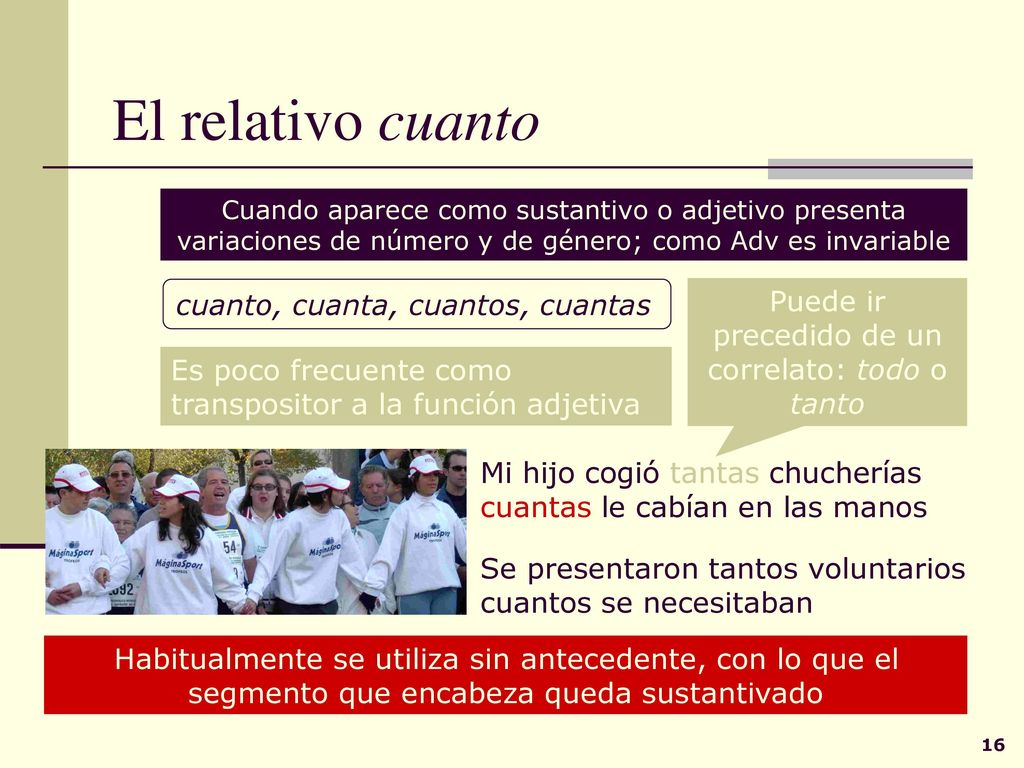 Puede ir precedido de un correlato: todo o tanto