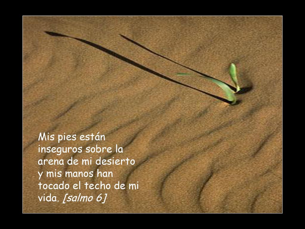 Mis pies están inseguros sobre la arena de mi desierto