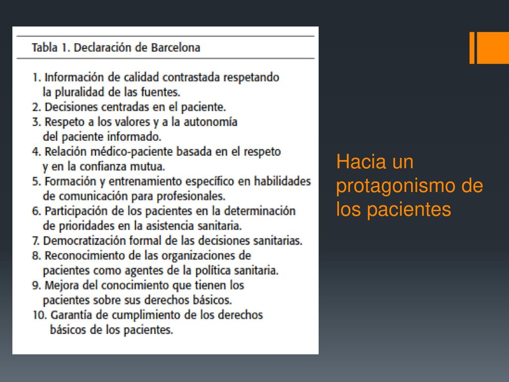 Hacia un protagonismo de los pacientes