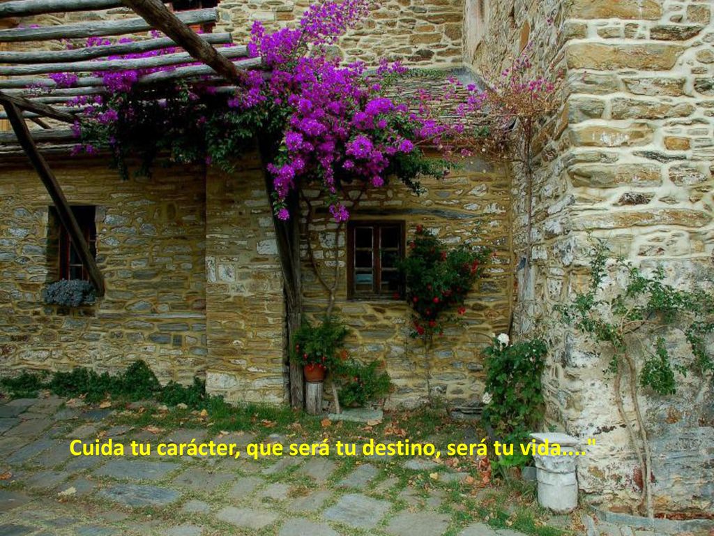 Cuida tu carácter, que será tu destino, será tu vida....