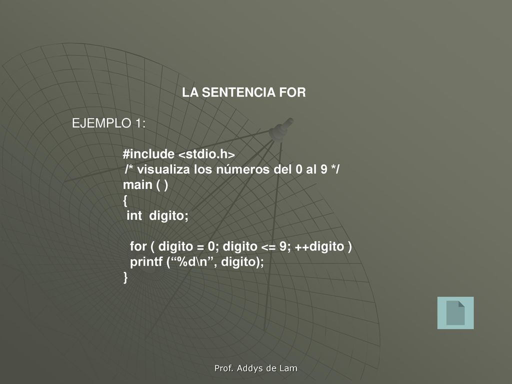 #include <stdio.h> /* visualiza los números del 0 al 9 */