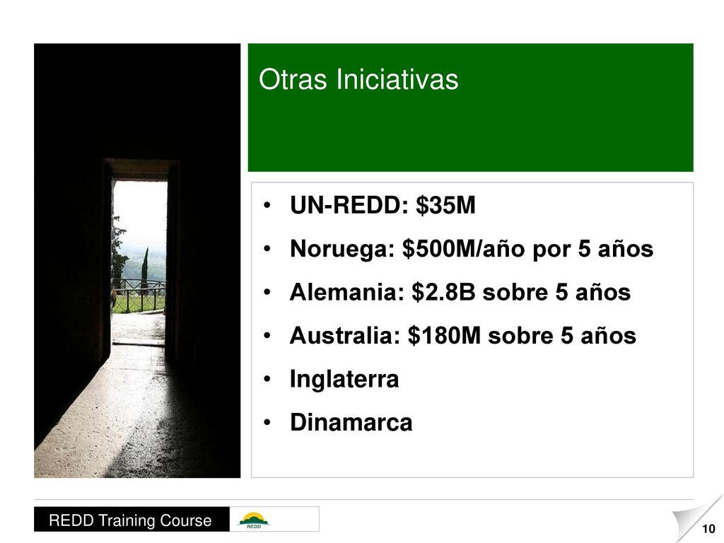 Otras Iniciativas UN-REDD: $35M Noruega: $500M/año por 5 años