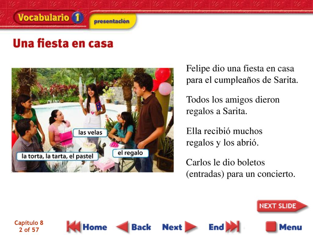 Felipe dio una fiesta en casa para el cumpleaños de Sarita.