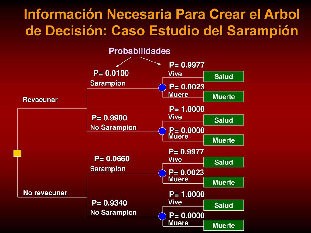 Información Necesaria Para Crear el Arbol de Decisión: Caso Estudio del Sarampión