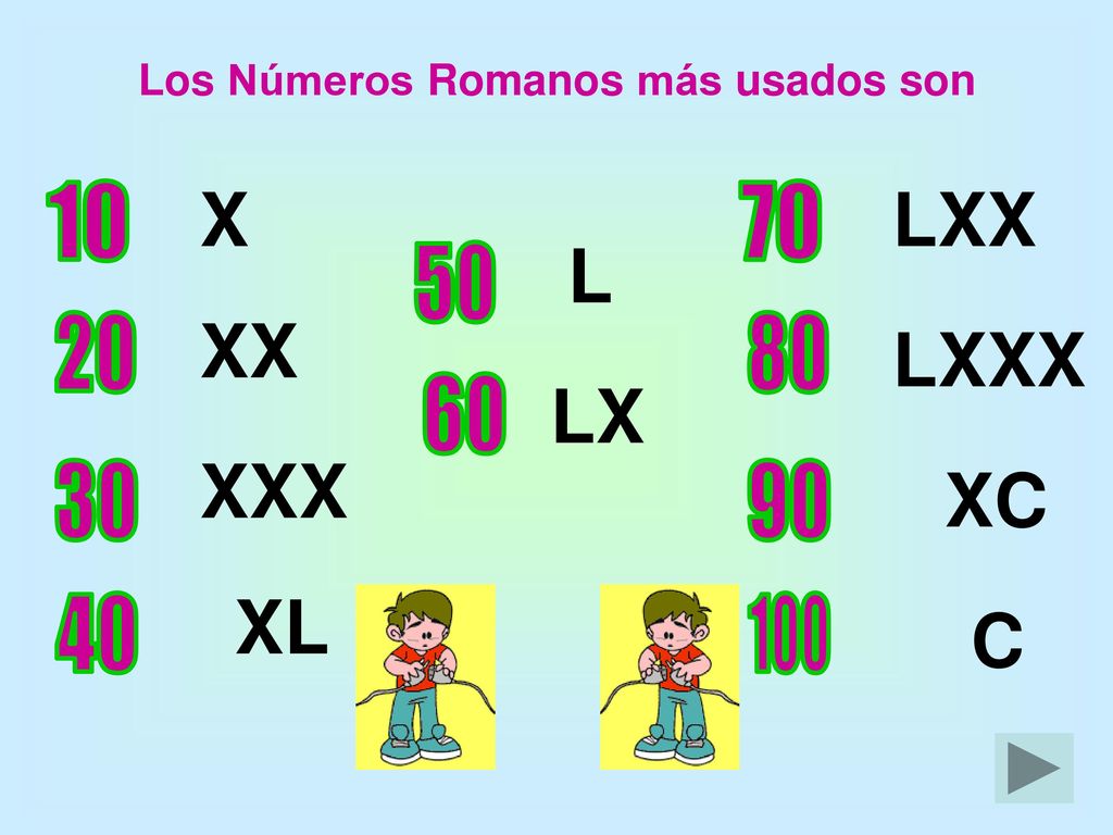 X LXX L XX LXXX LX XXX XC XL C