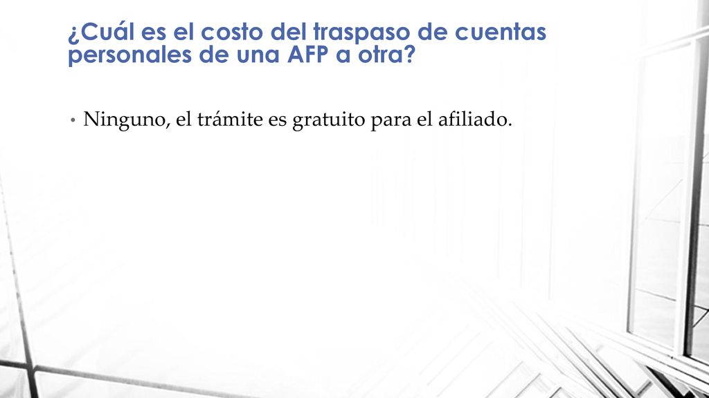 ¿Cuál es el costo del traspaso de cuentas personales de una AFP a otra