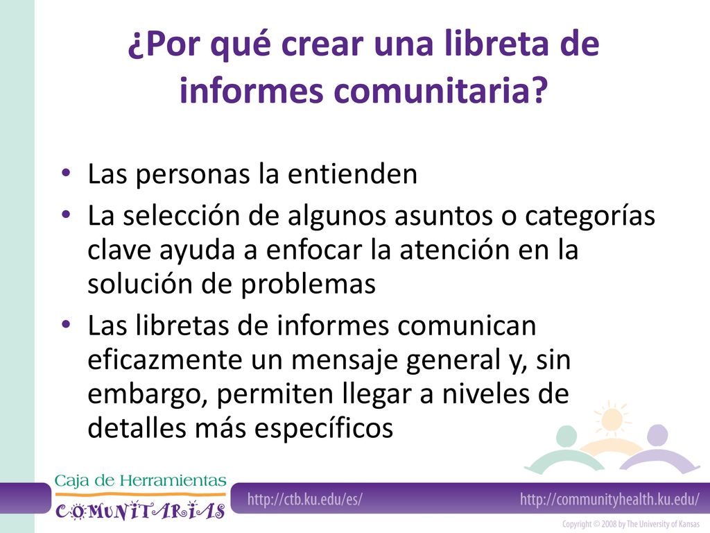 ¿Por qué crear una libreta de informes comunitaria