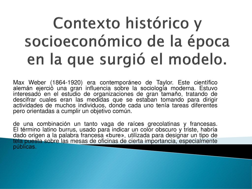 Contexto histórico y socioeconómico de la época en la que surgió el modelo.