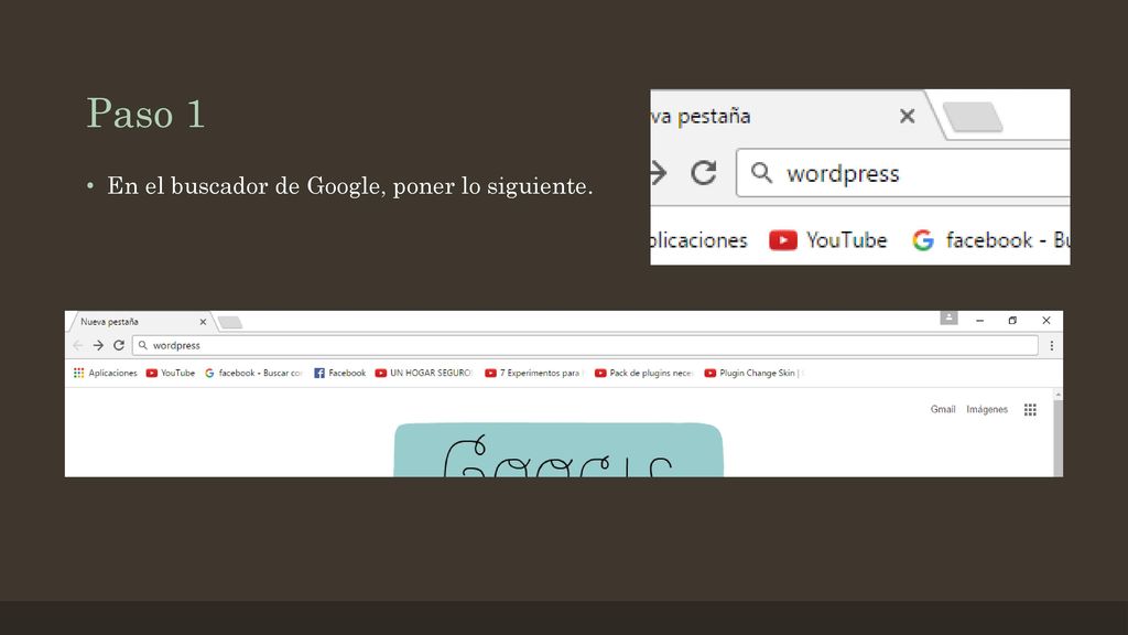 Paso 1 En el buscador de Google, poner lo siguiente.