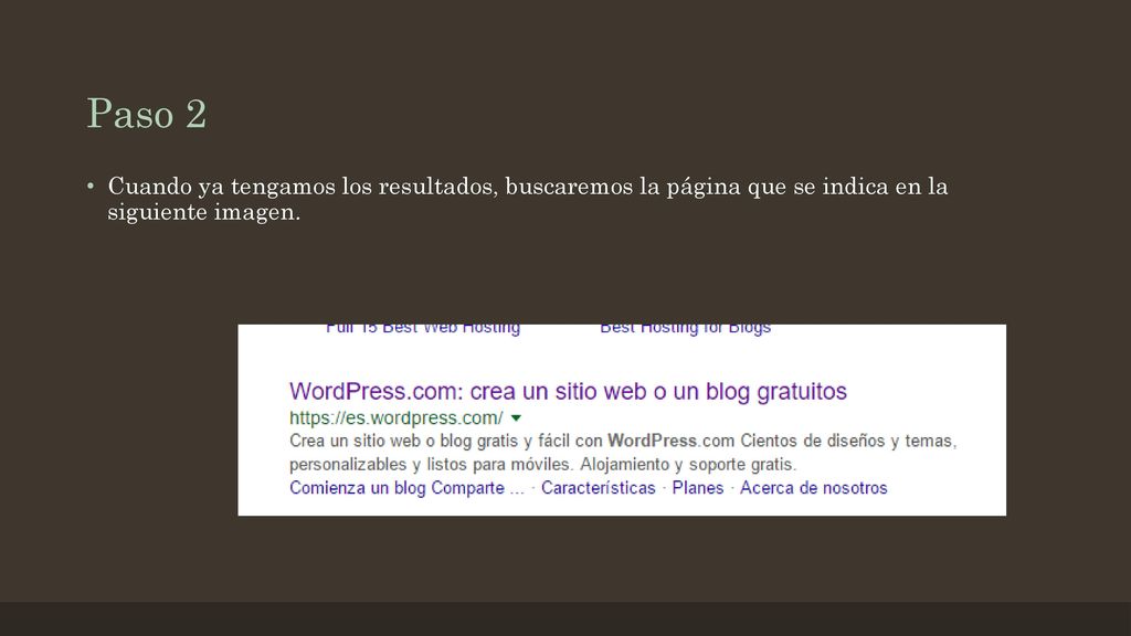 Paso 2 Cuando ya tengamos los resultados, buscaremos la página que se indica en la siguiente imagen.