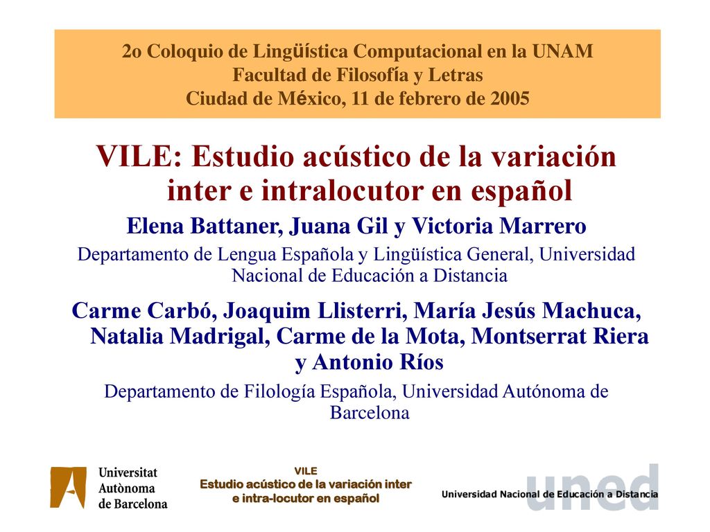 VILE: Estudio acústico de la variación inter e intralocutor en español
