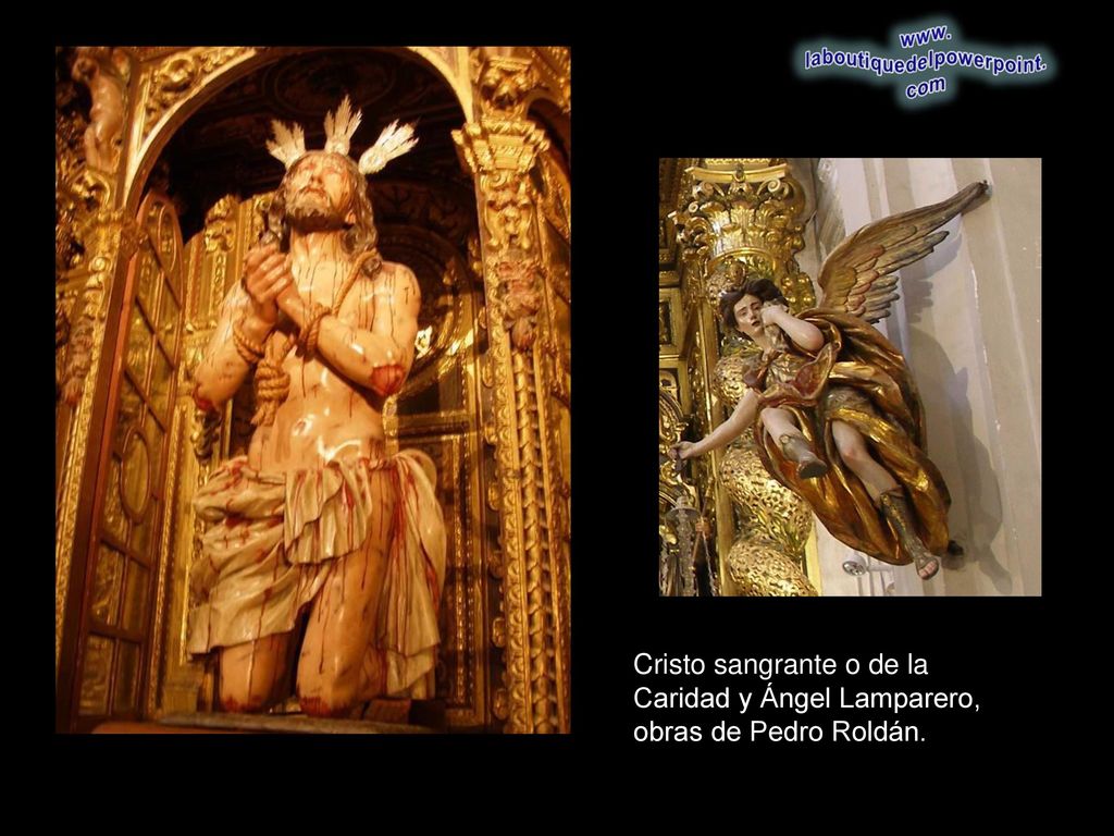Cristo sangrante o de la Caridad y Ángel Lamparero, obras de Pedro Roldán.