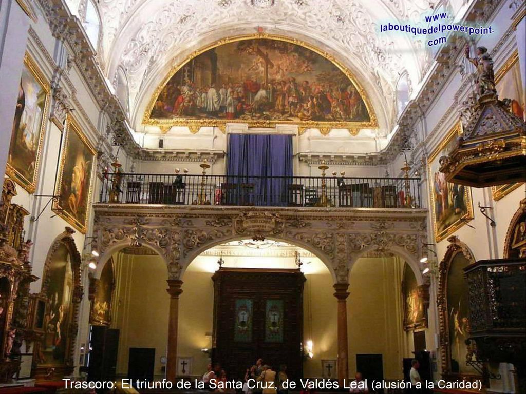 Trascoro: El triunfo de la Santa Cruz, de Valdés Leal (alusión a la Caridad)