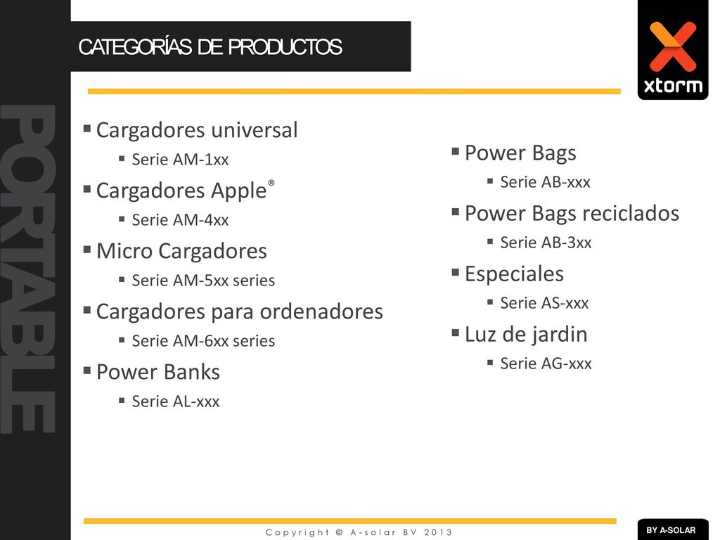 Categorías de productos