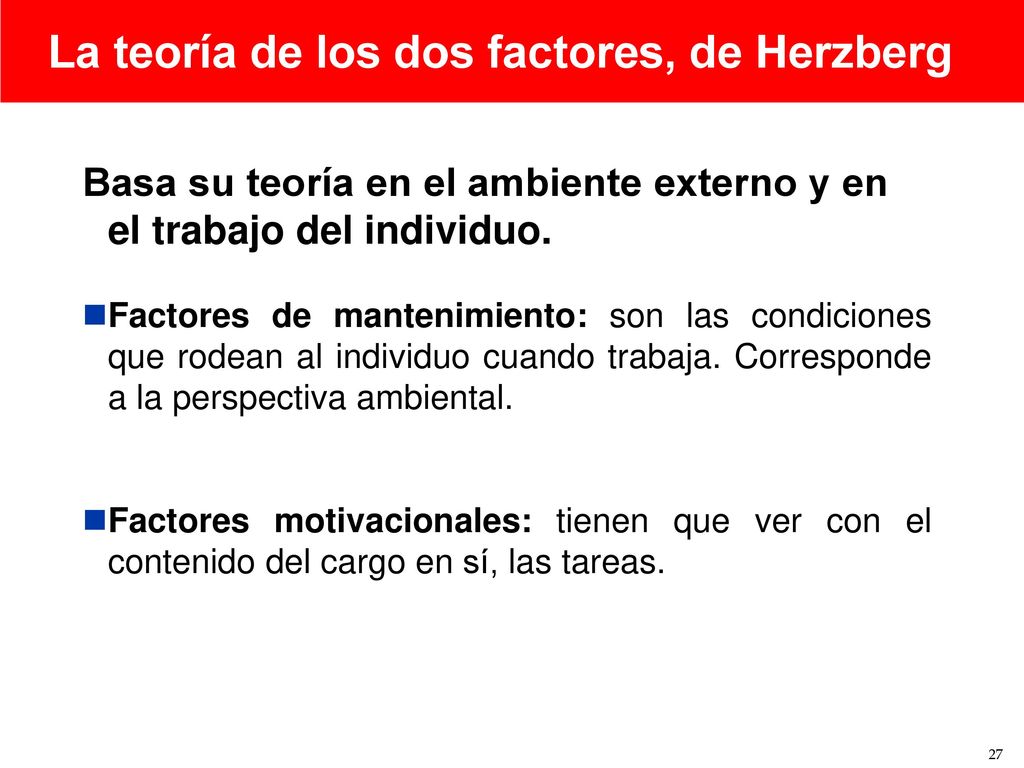La teoría de los dos factores, de Herzberg