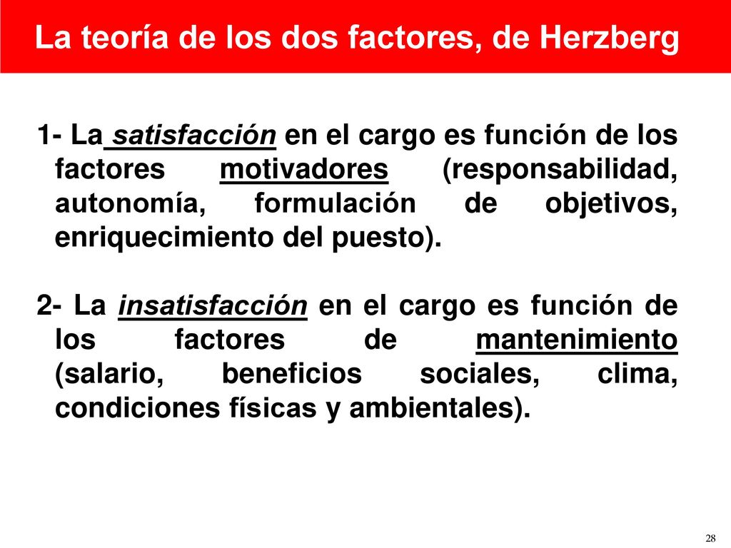 La teoría de los dos factores, de Herzberg