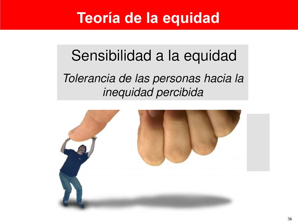 Teoría de la equidad Sensibilidad a la equidad. Tolerancia de las personas hacia la inequidad percibida.