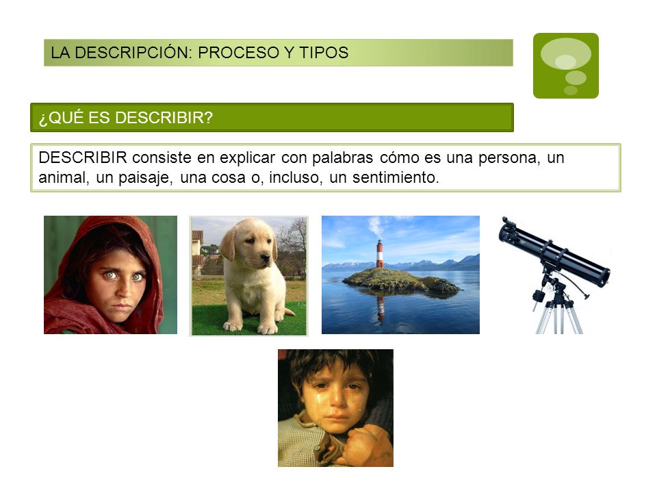 LA DESCRIPCIÓN: PROCESO Y TIPOS