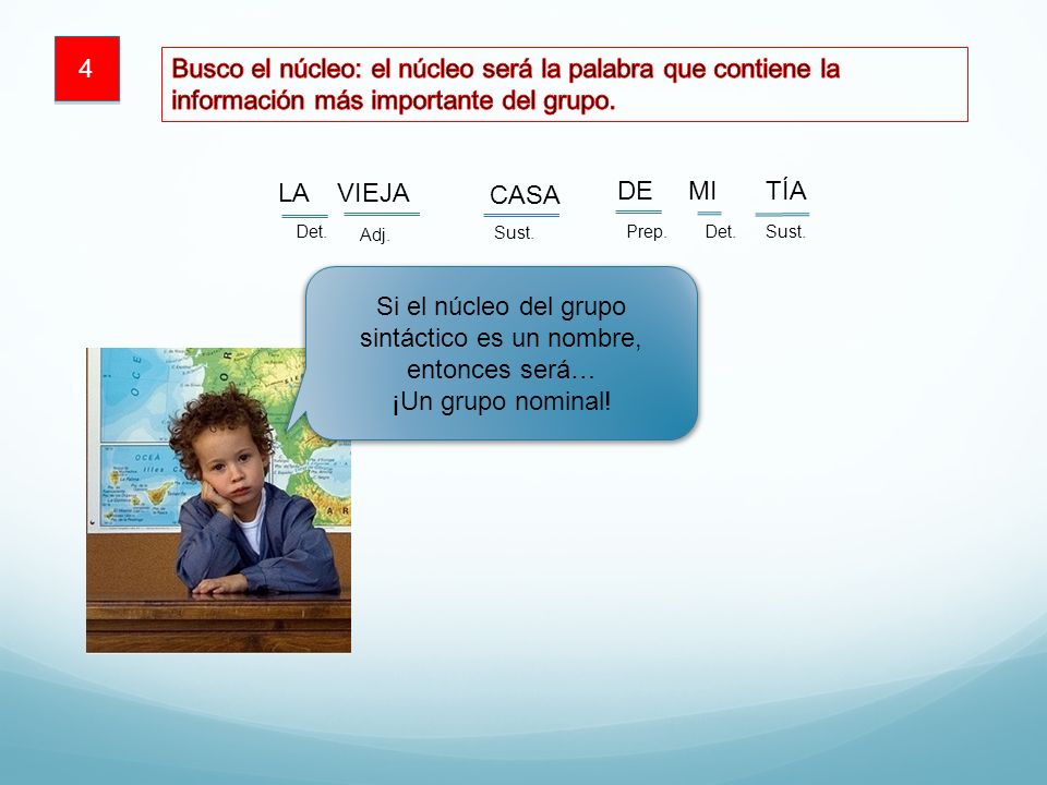 Si el núcleo del grupo sintáctico es un nombre, entonces será…