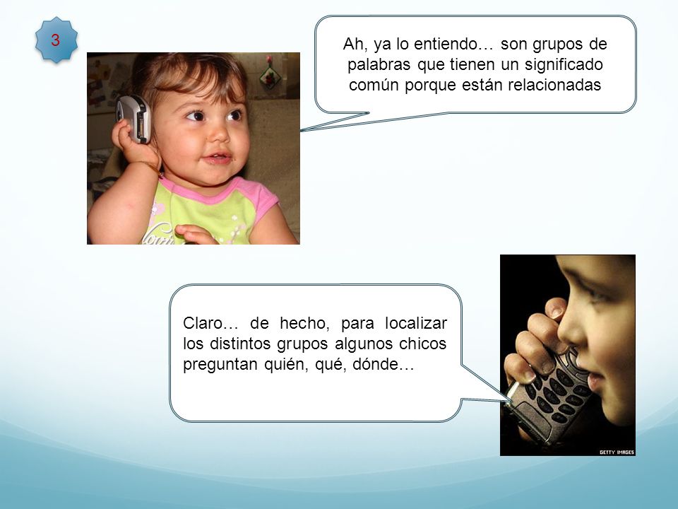 3 Ah, ya lo entiendo… son grupos de palabras que tienen un significado común porque están relacionadas.