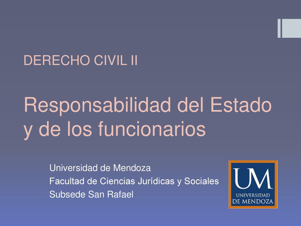 DERECHO CIVIL II Responsabilidad del Estado y de los funcionarios