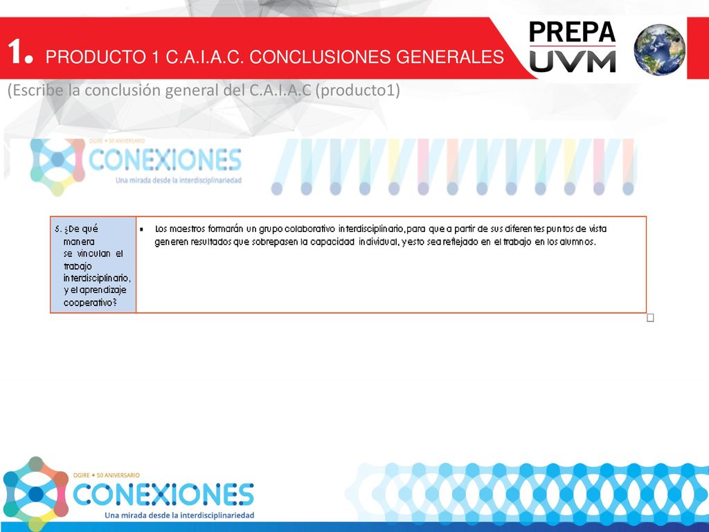 1. PRODUCTO 1 C.A.I.A.C. CONCLUSIONES GENERALES