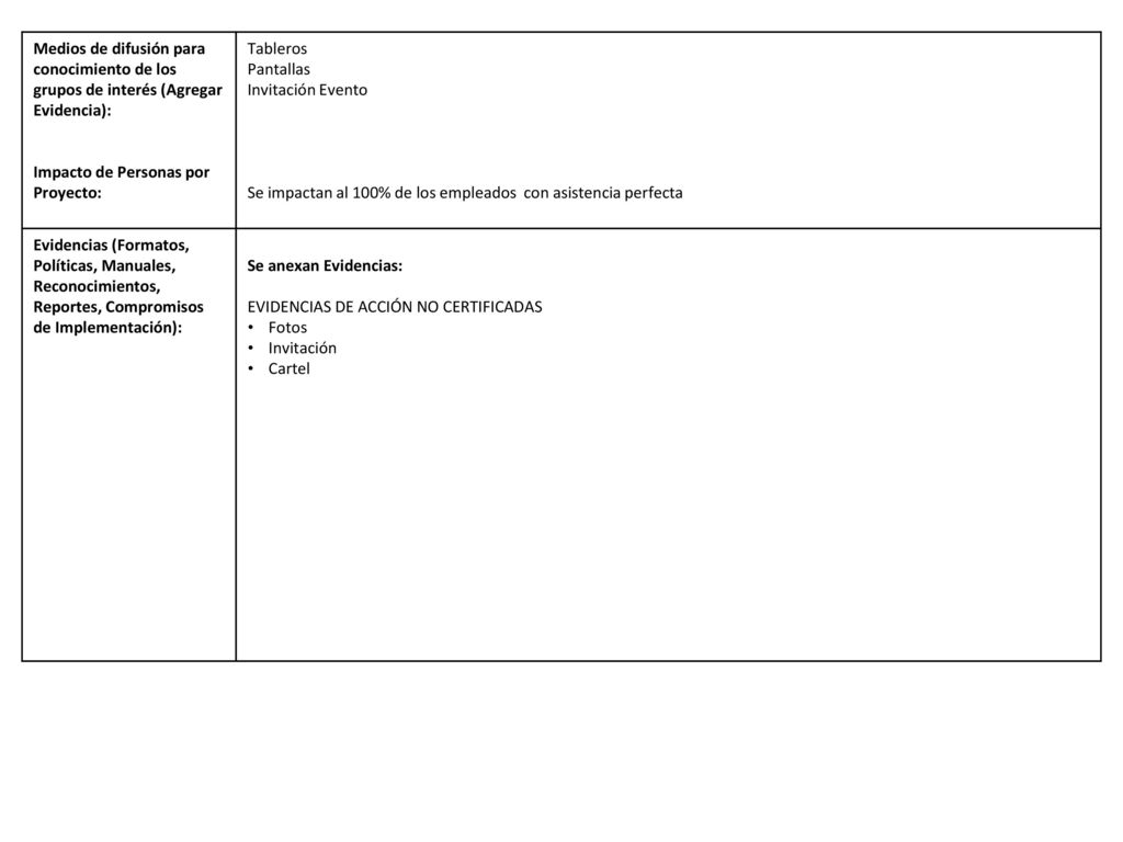 Medios de difusión para conocimiento de los grupos de interés (Agregar Evidencia):