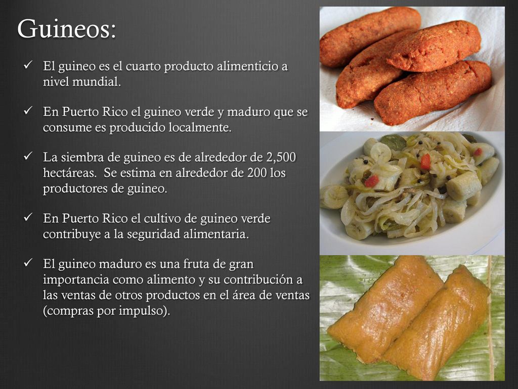 Guineos: El guineo es el cuarto producto alimenticio a nivel mundial.