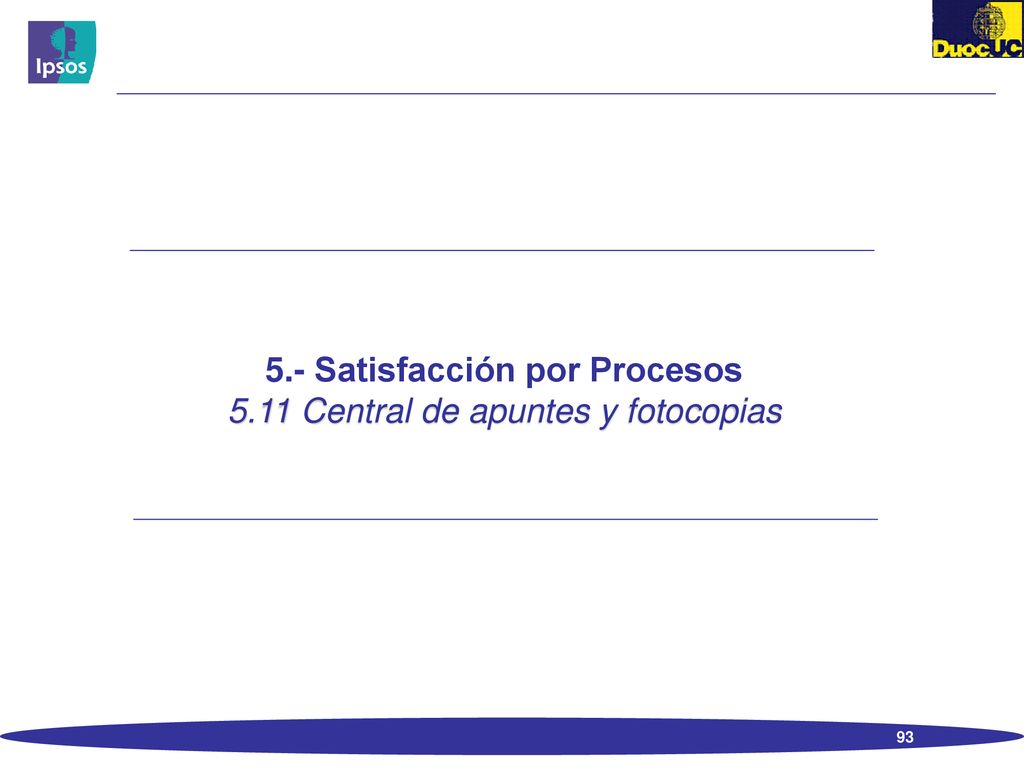 5.- Satisfacción por Procesos 5.11 Central de apuntes y fotocopias