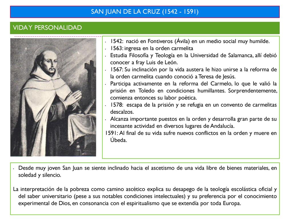 SAN JUAN DE LA CRUZ ( ) VIDA Y PERSONALIDAD