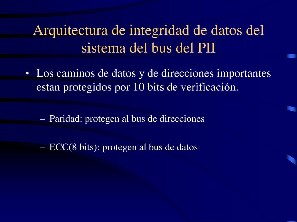 Arquitectura de integridad de datos del sistema del bus del PII