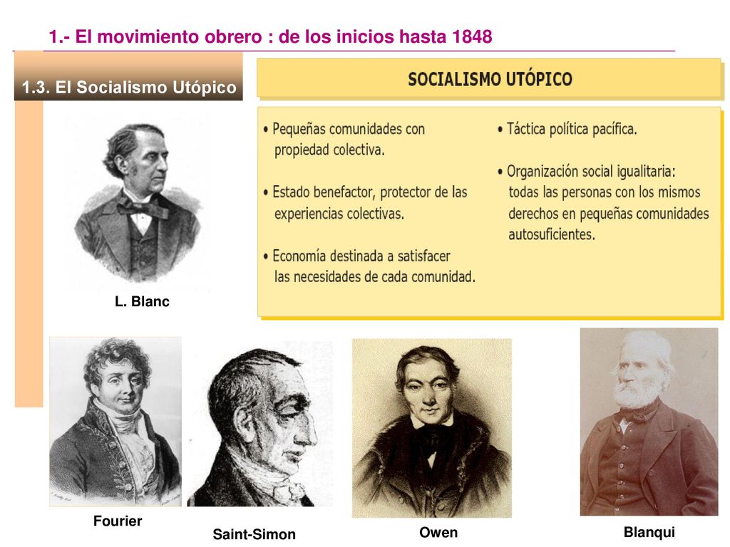 1.- El movimiento obrero : de los inicios hasta 1848
