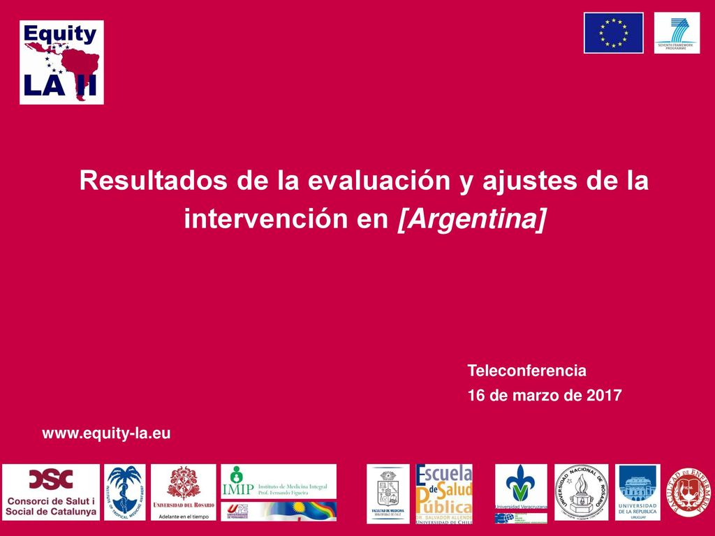 Resultados de la evaluación y ajustes de la intervención en [Argentina]
