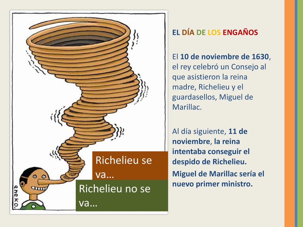 Richelieu se va… Richelieu no se va… EL DÍA DE LOS ENGAÑOS