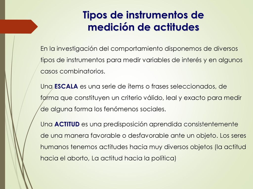 Tipos de instrumentos de medición de actitudes