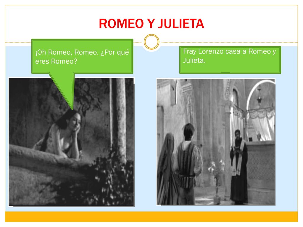 ROMEO Y JULIETA ¡Oh Romeo, Romeo. ¿Por qué eres Romeo