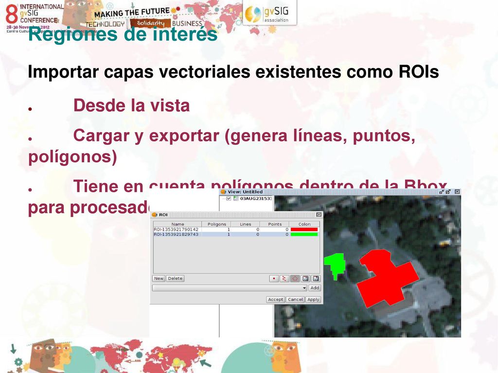 Regiones de interés Importar capas vectoriales existentes como ROIs