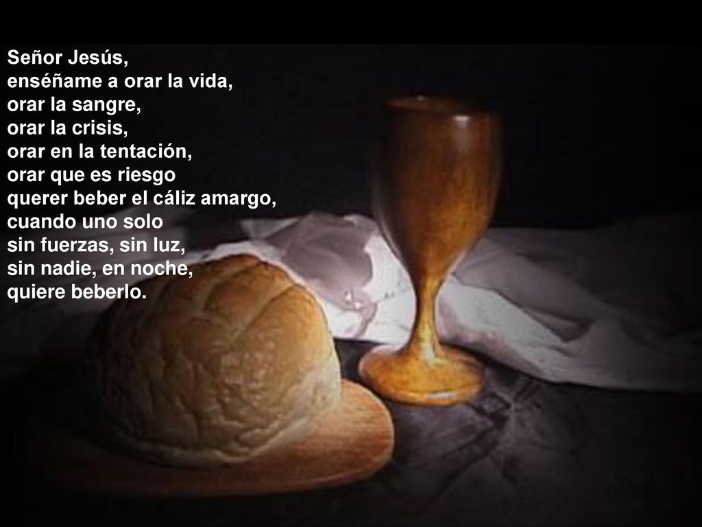 Señor Jesús, enséñame a orar la vida, orar la sangre, orar la crisis, orar en la tentación, orar que es riesgo.