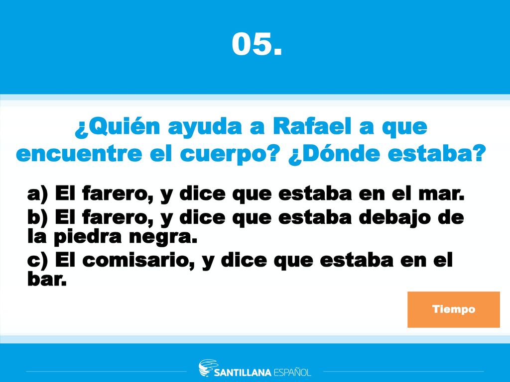 ¿Quién ayuda a Rafael a que encuentre el cuerpo ¿Dónde estaba