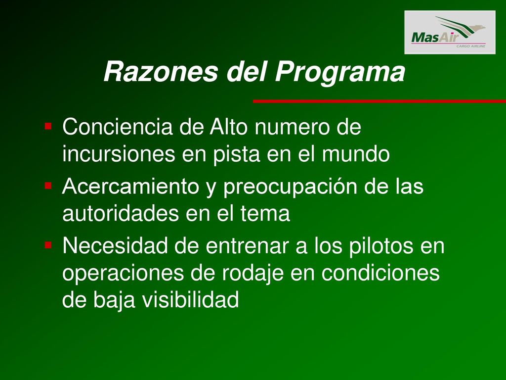 Razones del Programa Conciencia de Alto numero de incursiones en pista en el mundo. Acercamiento y preocupación de las autoridades en el tema.