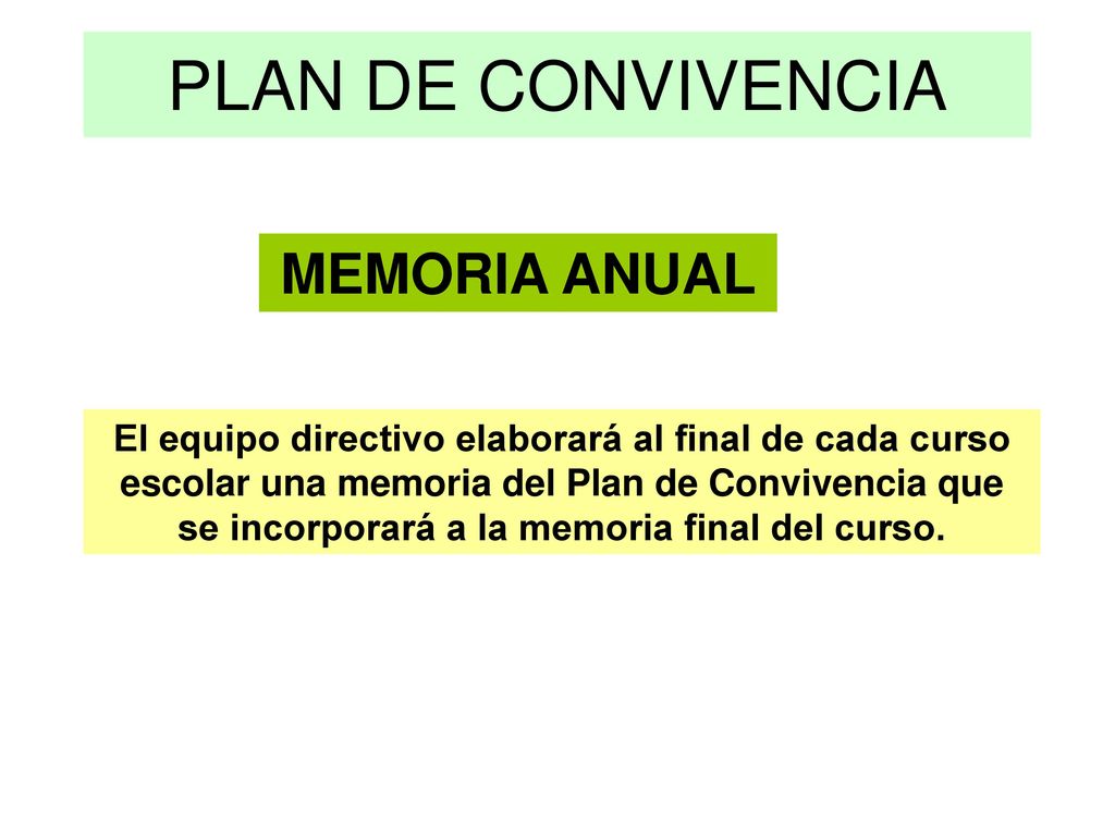 El equipo directivo elaborará al final de cada curso
