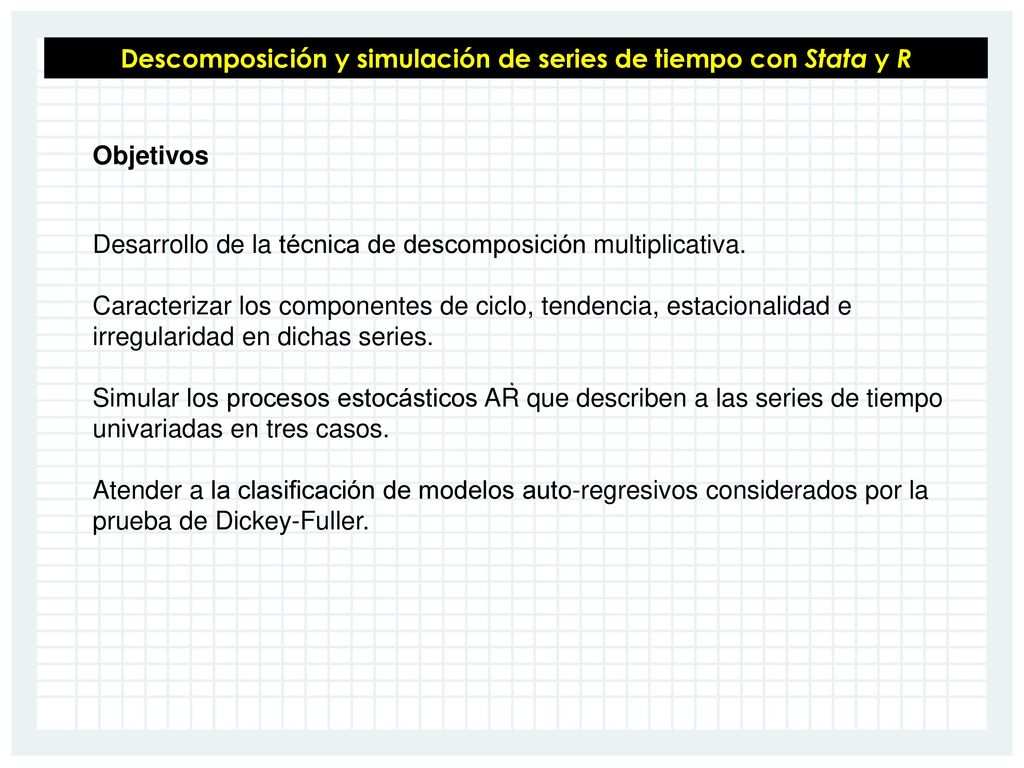Descomposición y simulación de series de tiempo con Stata y R
