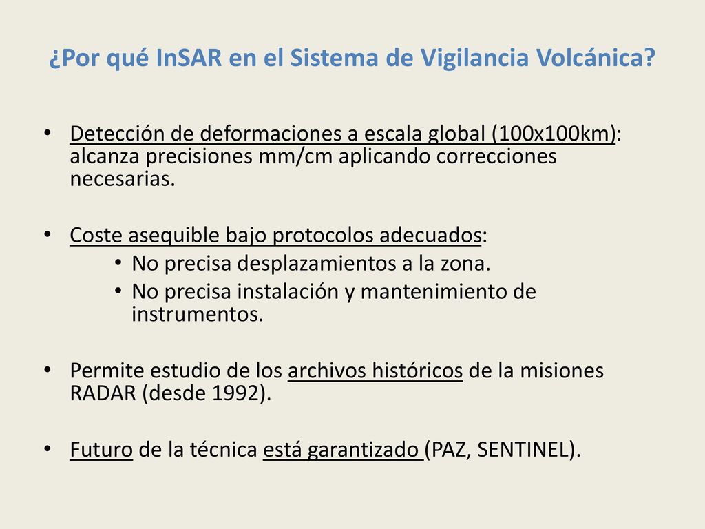 ¿Por qué InSAR en el Sistema de Vigilancia Volcánica