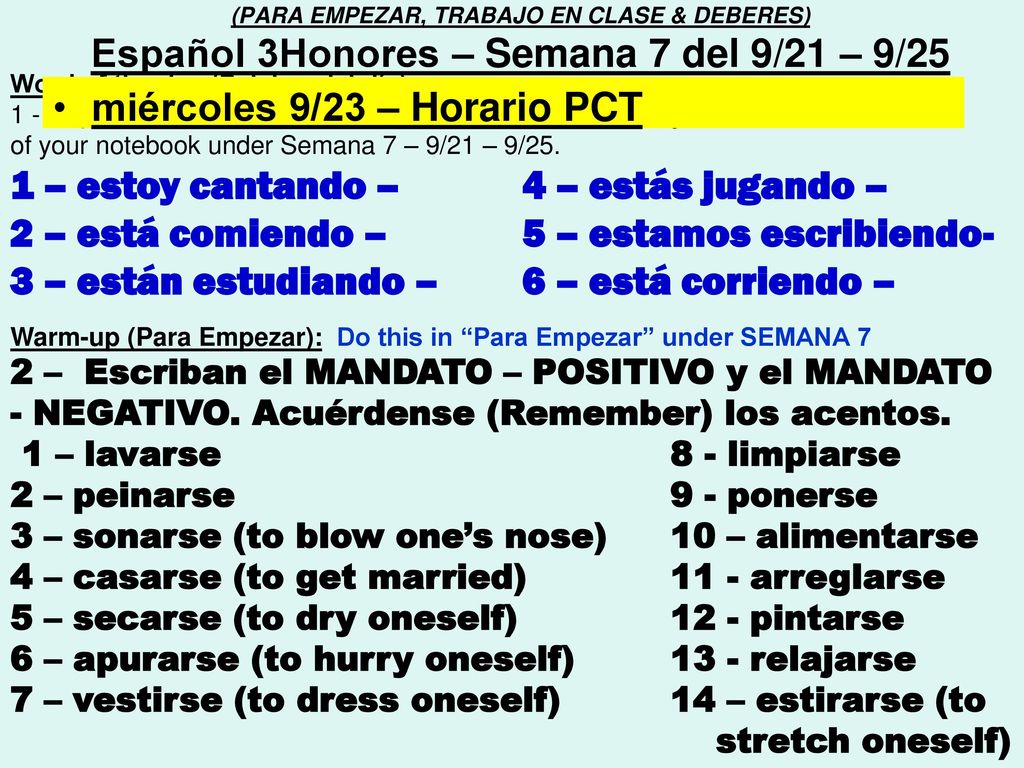 1 – estoy cantando – 4 – estás jugando –