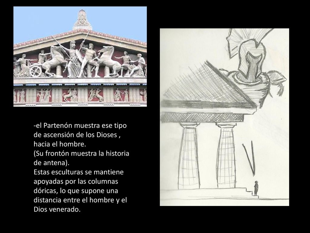 -el Partenón muestra ese tipo de ascensión de los Dioses , hacia el hombre.