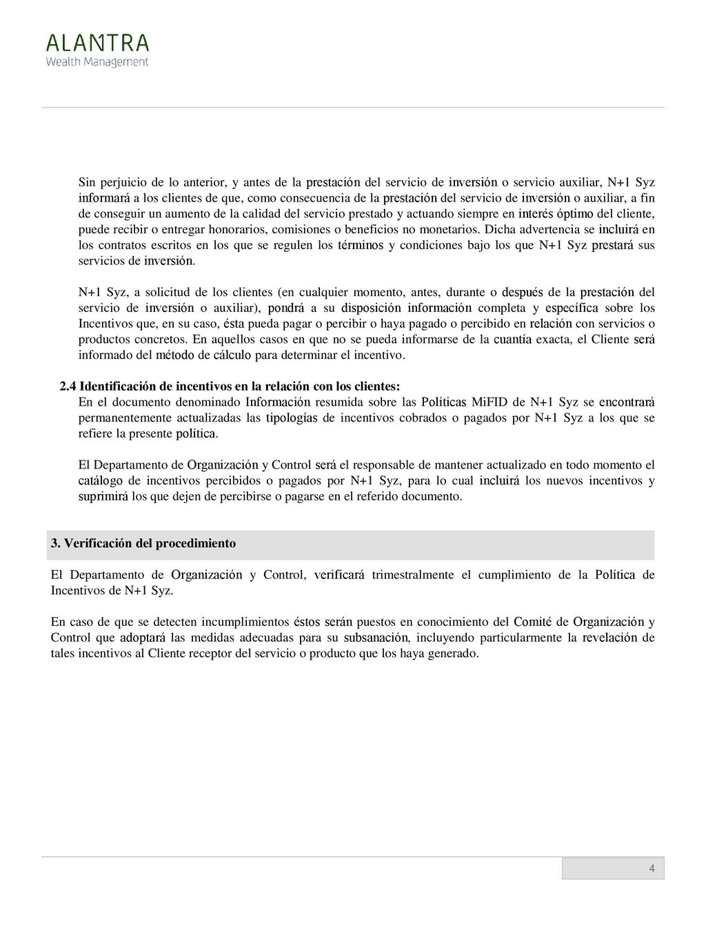 2.4 Identificación de incentivos en la relación con los clientes: